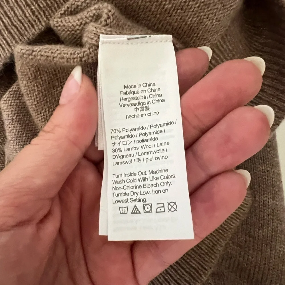 NWT J. Crew Tan Shawl Collar Button Lambswool Blend Size L